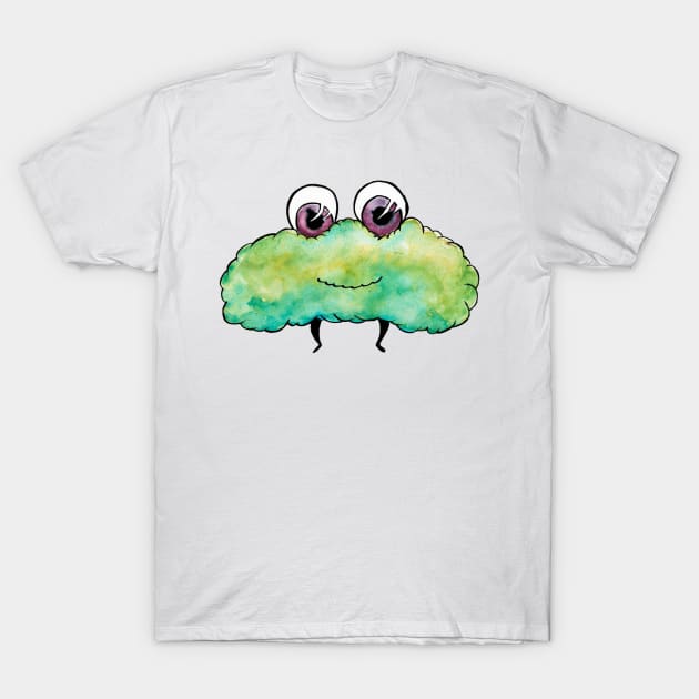 Puffy Green Bean Monster T-Shirt by LeighsDesigns